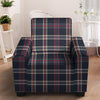 Black Tartan Plaid Armchair Cover-grizzshop