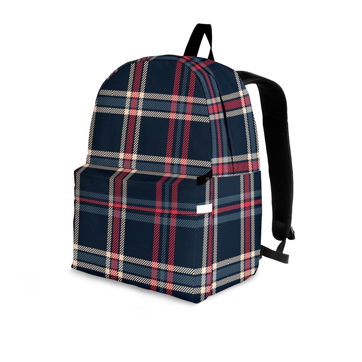 Black Tartan Plaid Backpack-grizzshop