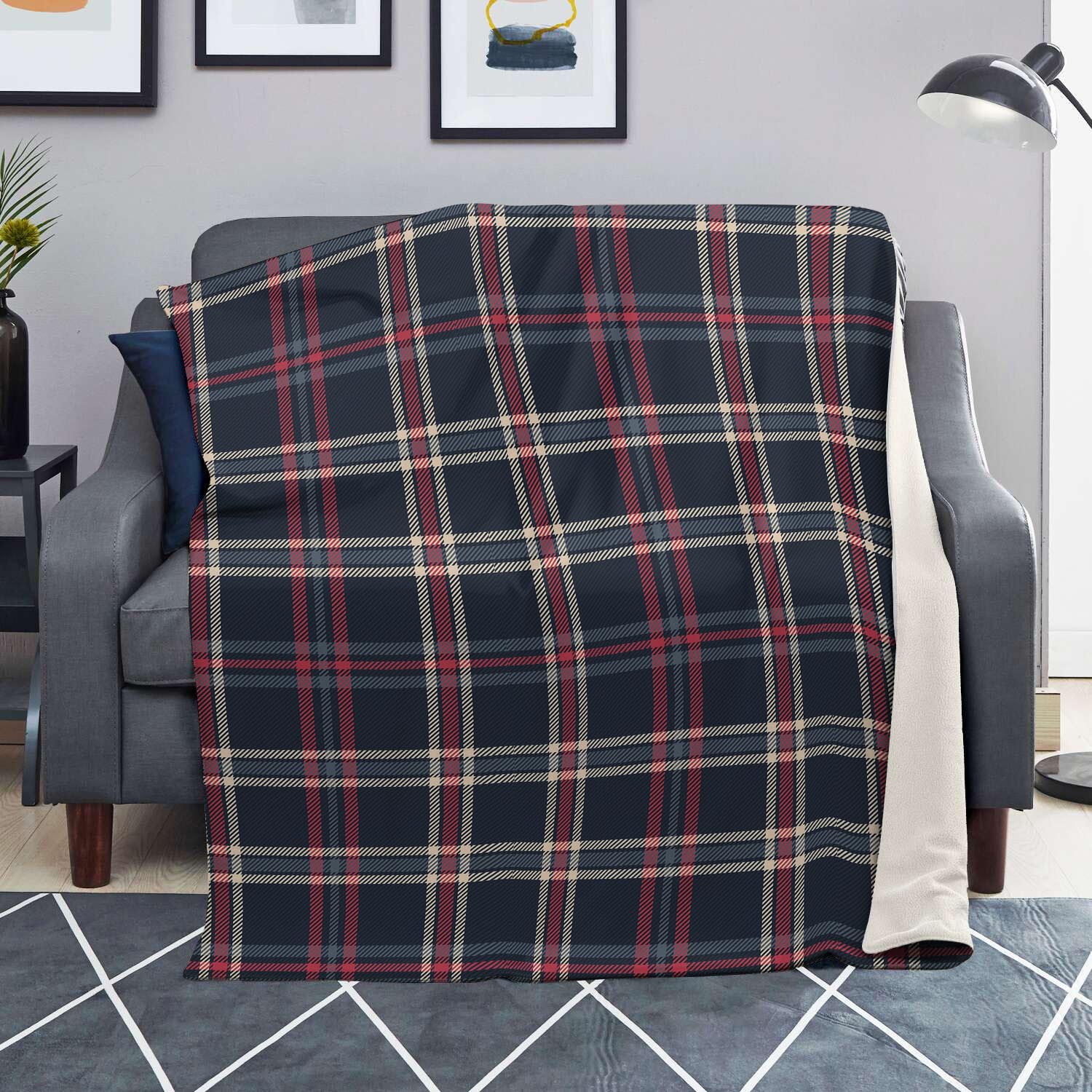 Black Tartan Plaid Blanket-grizzshop