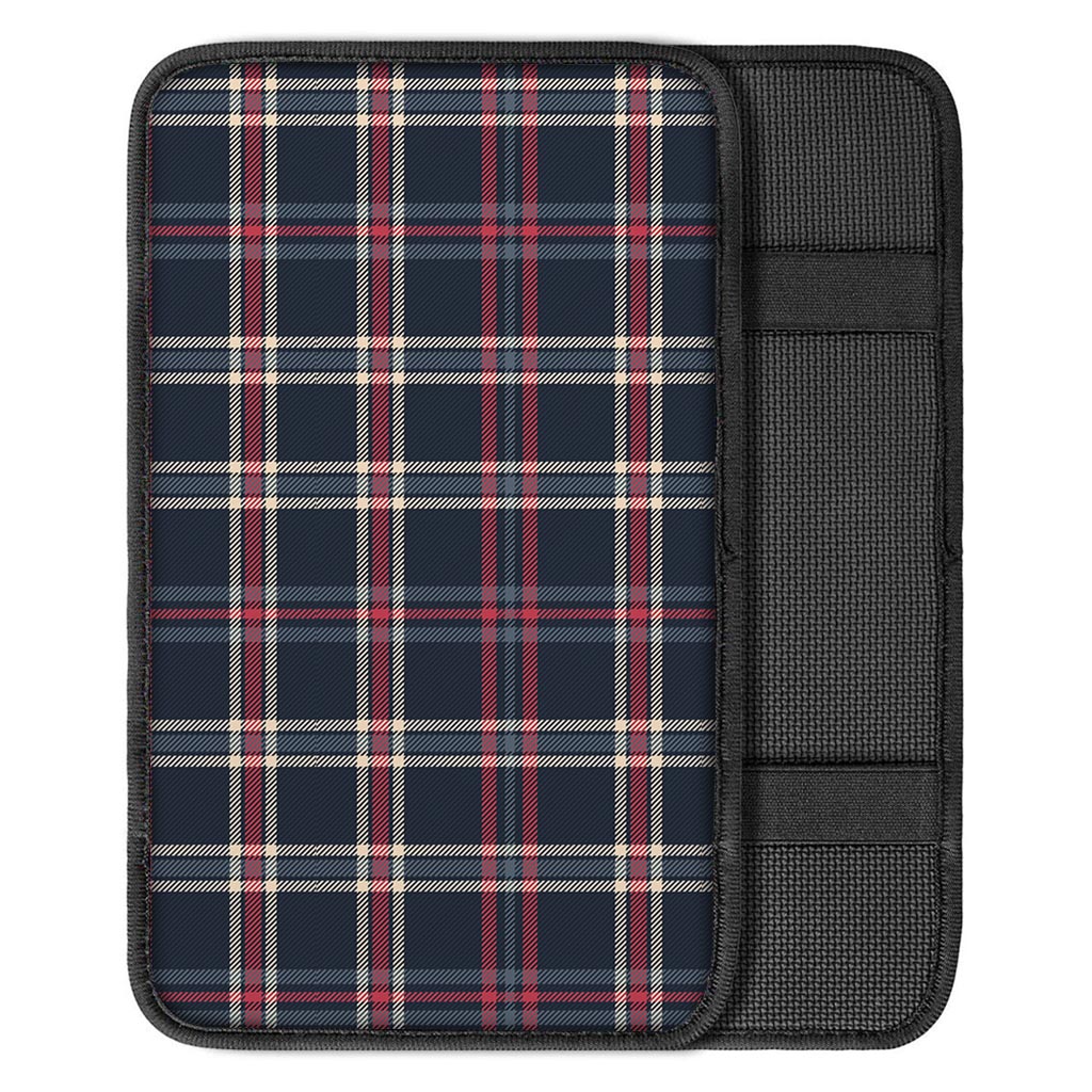 Black Tartan Plaid Car Console Cover-grizzshop