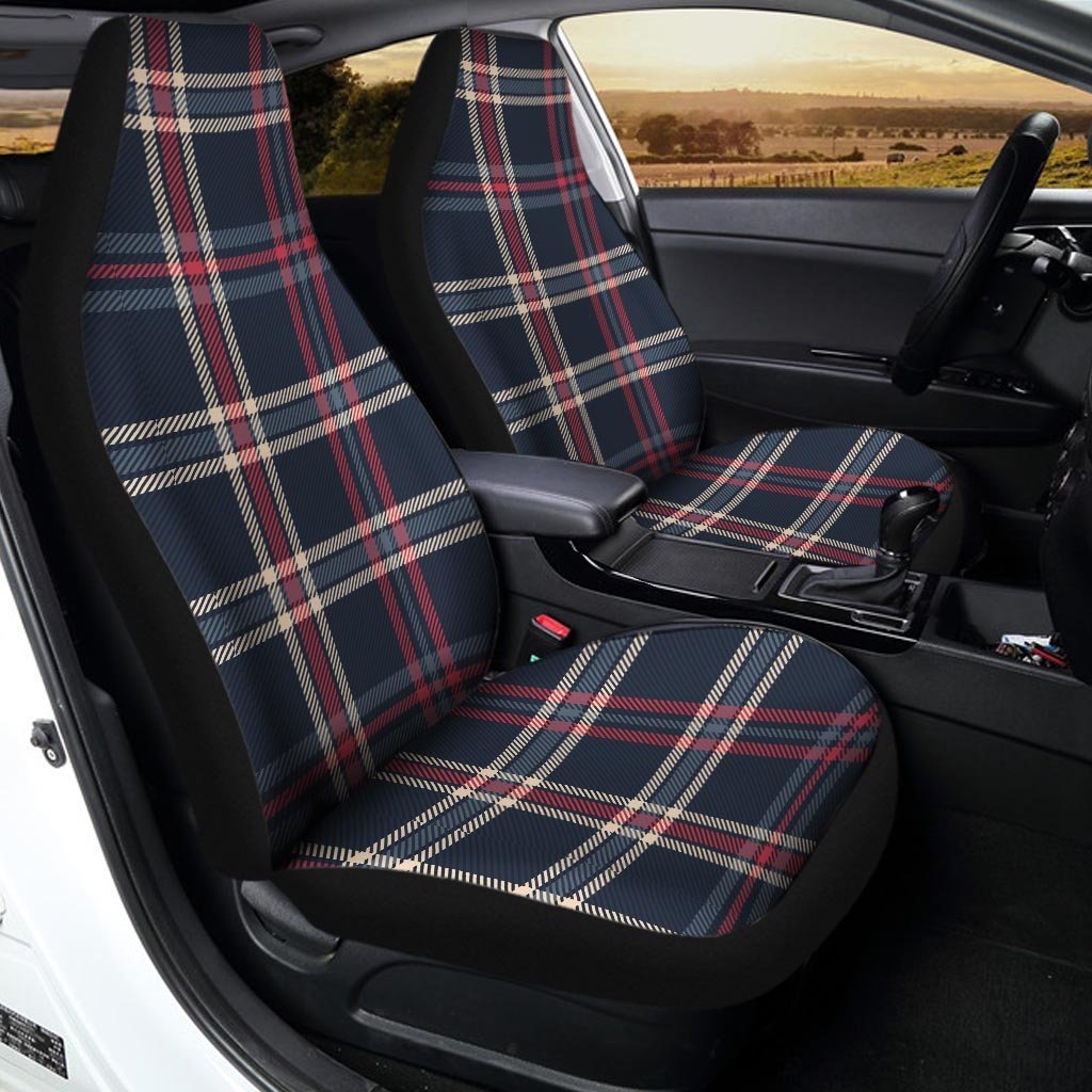 Black Tartan Plaid Car Seat Covers-grizzshop