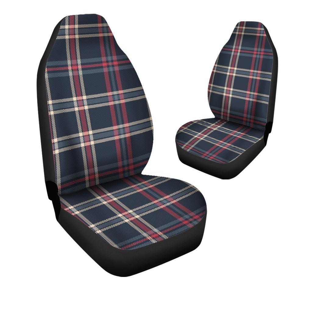 Black Tartan Plaid Car Seat Covers-grizzshop