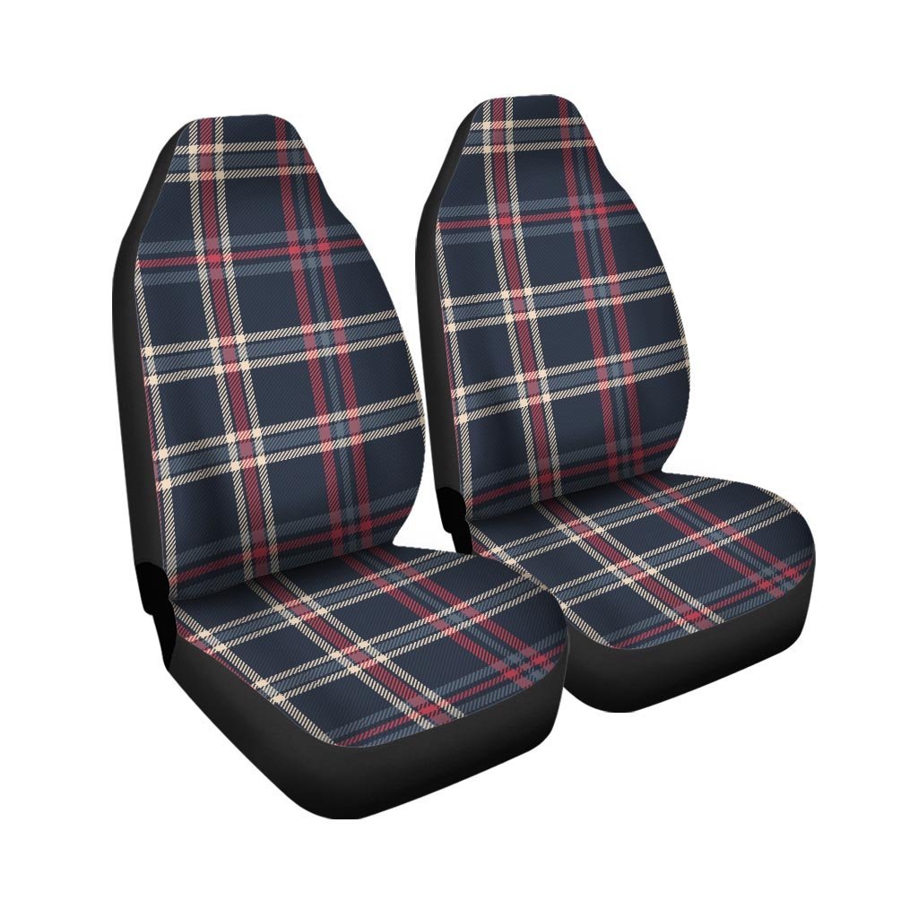 Black Tartan Plaid Car Seat Covers-grizzshop