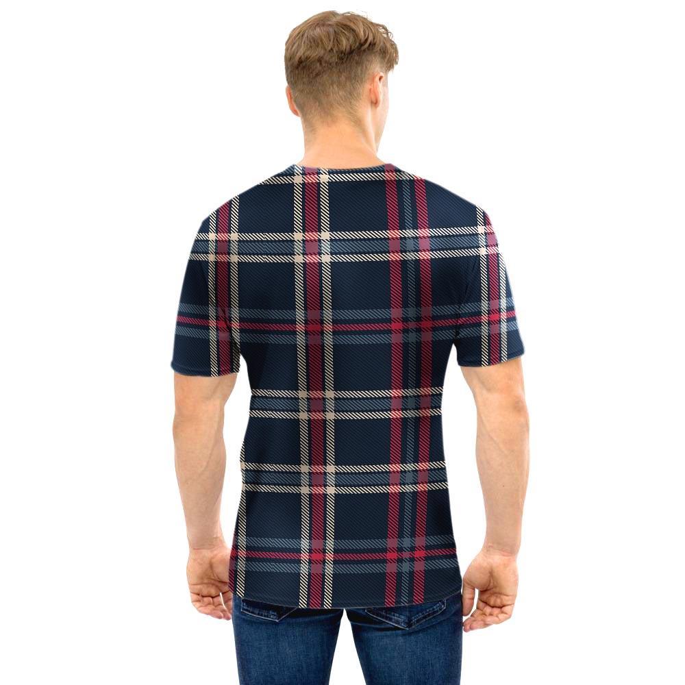 Black Tartan Plaid Men T Shirt-grizzshop