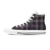 Black Tartan Plaid Men's High Top Shoes-grizzshop