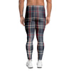 Black Tartan Plaid Men's Leggings-grizzshop