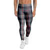 Black Tartan Plaid Men's Leggings-grizzshop