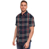 Black Tartan Plaid Men's Short Sleeve Shirt-grizzshop