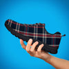 Black Tartan Plaid Men's Sneakers-grizzshop