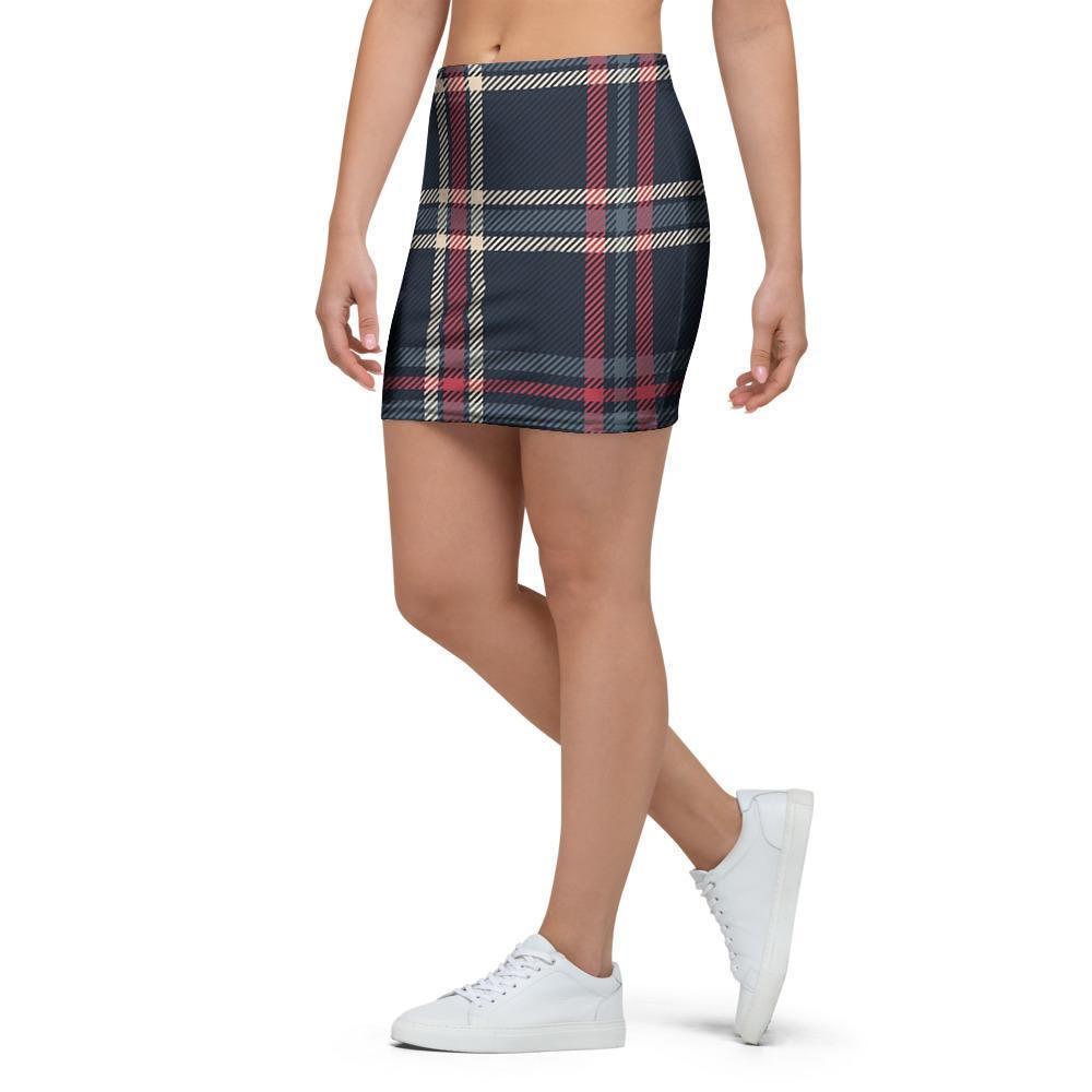 Black Tartan Plaid Mini Skirt-grizzshop