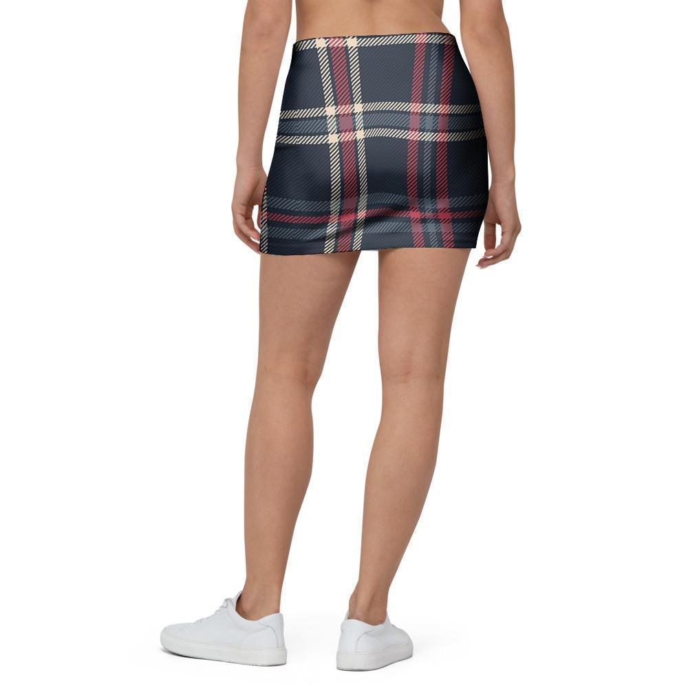 Black Tartan Plaid Mini Skirt-grizzshop