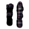 Black Tartan Plaid Muay Thai Shin Guard-grizzshop