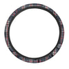 Black Tartan Plaid Steering Wheel Cover-grizzshop