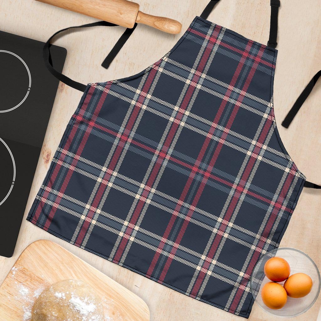 Black Tartan Plaid Women's Apron-grizzshop