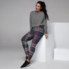 Black Tartan Plaid Women's Joggers-grizzshop