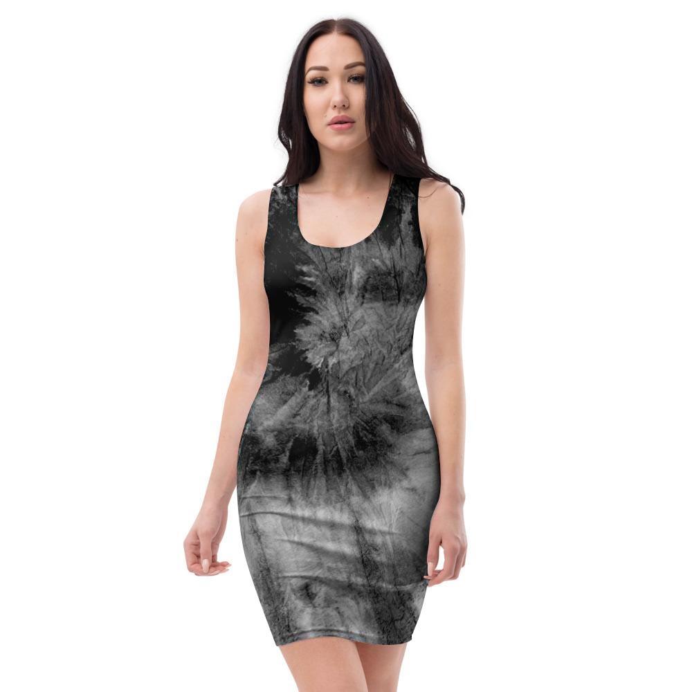 Black Tie Dye Bodycon Dress-grizzshop