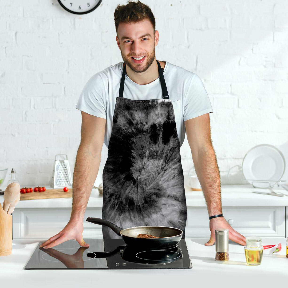 Black Tie Dye Men's Apron-grizzshop