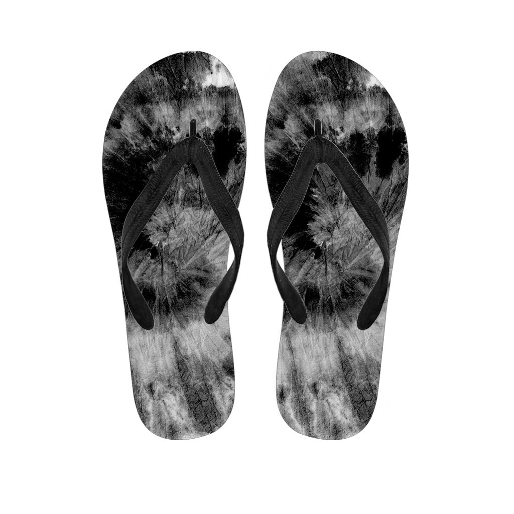 Black Tie Dye Men's Flip Flops-grizzshop