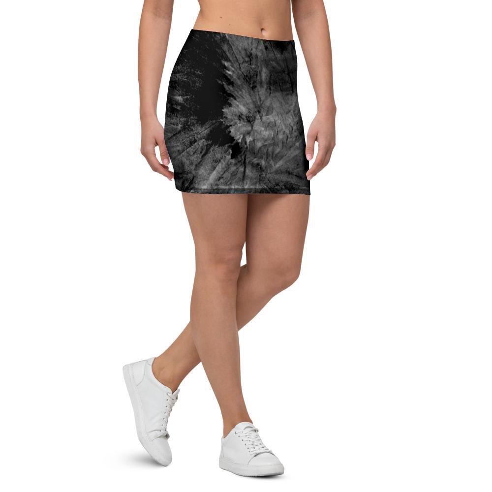 Black Tie Dye Mini Skirt-grizzshop