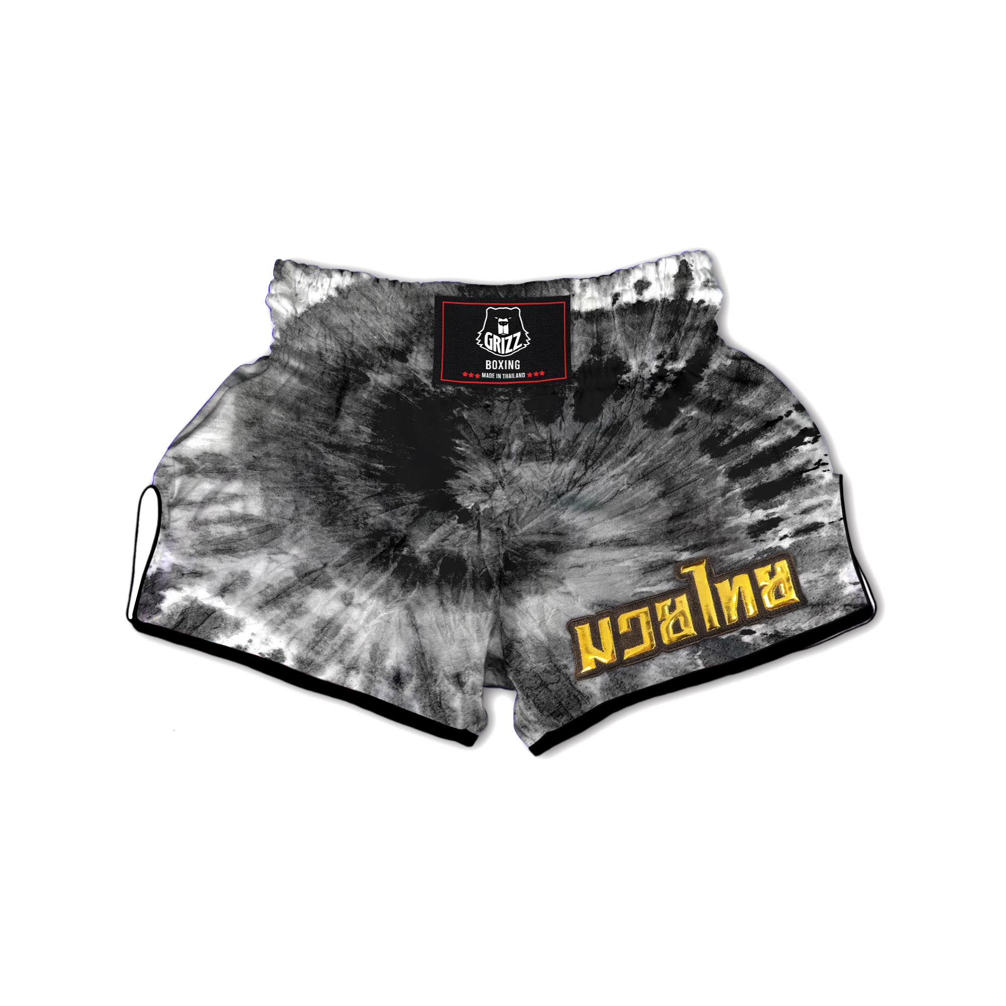 Black Tie Dye Muay Thai Boxing Shorts-grizzshop