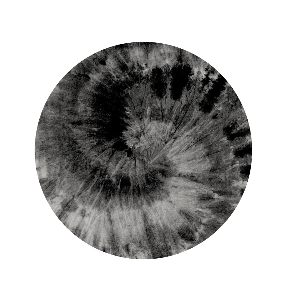 Black Tie Dye Round Rug-grizzshop