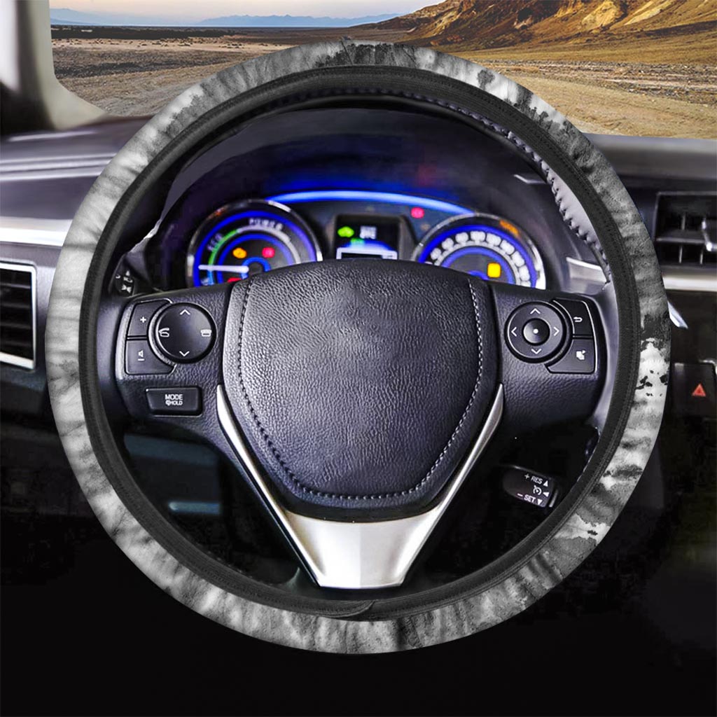 Black Tie Dye Steering Wheel Cover-grizzshop