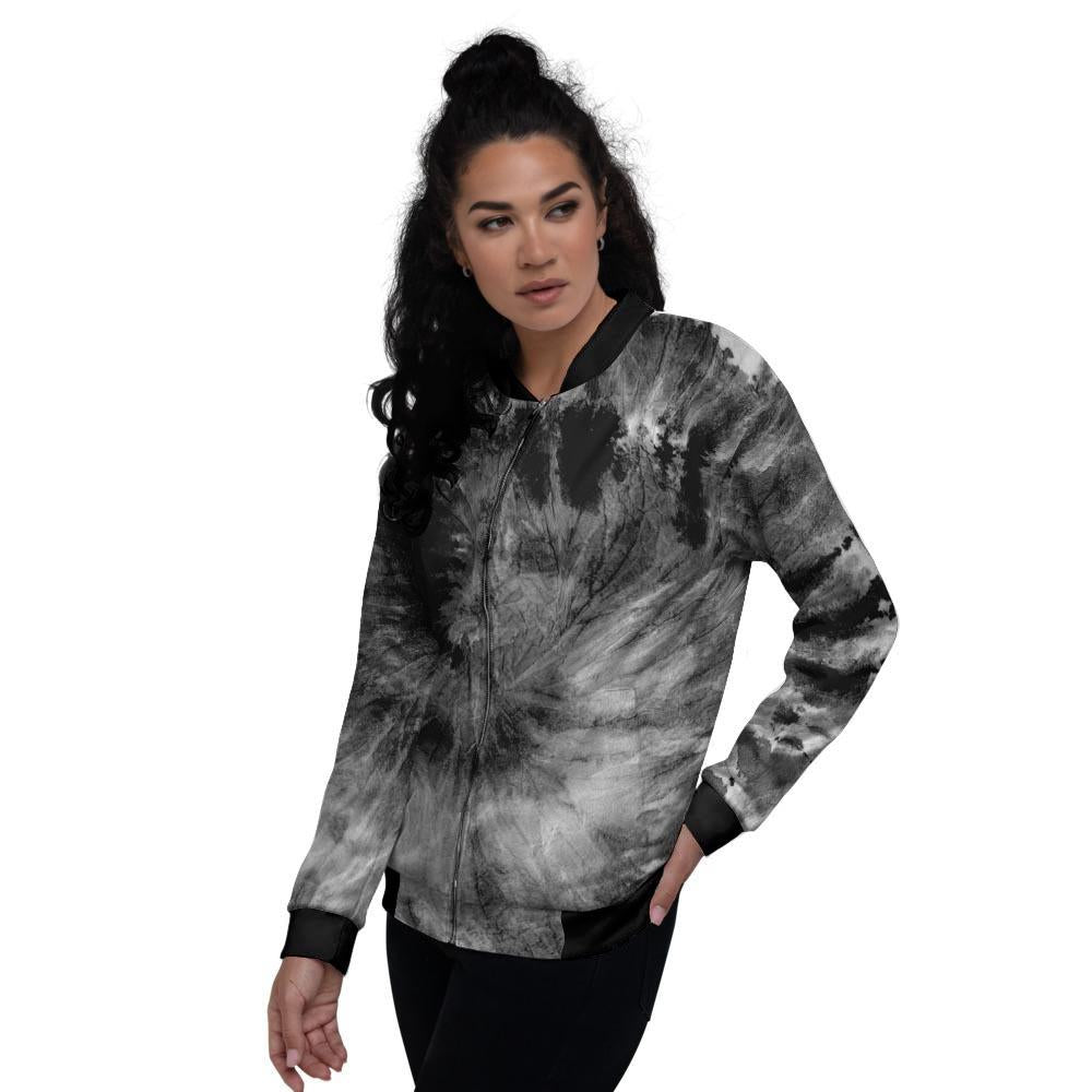 Black Tie Dye Women's Bomber Jacket-grizzshop