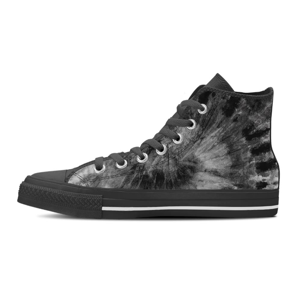 Black Tie Dye Women's High Top Shoes-grizzshop