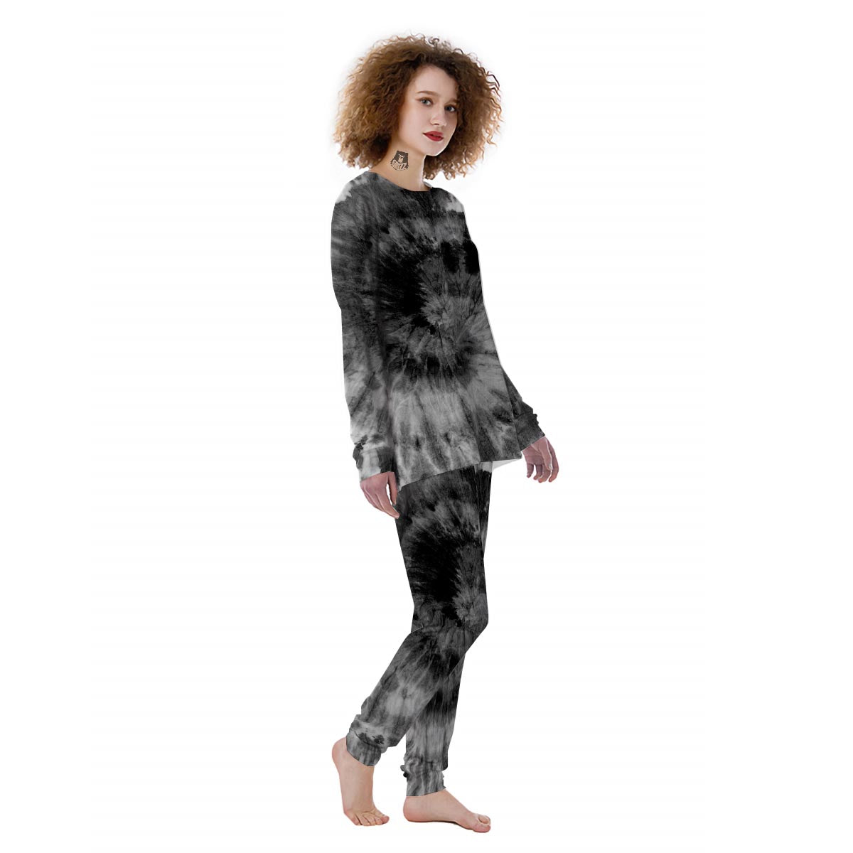 Black Tie Dye Women's Pajamas-grizzshop