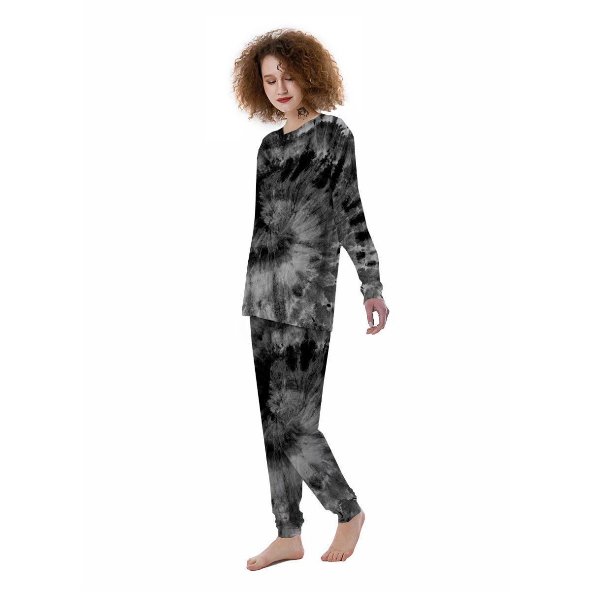 Black Tie Dye Women's Pajamas-grizzshop