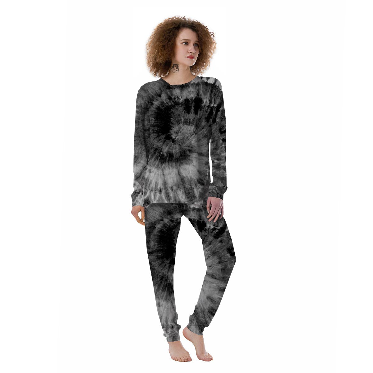 Black Tie Dye Women's Pajamas-grizzshop