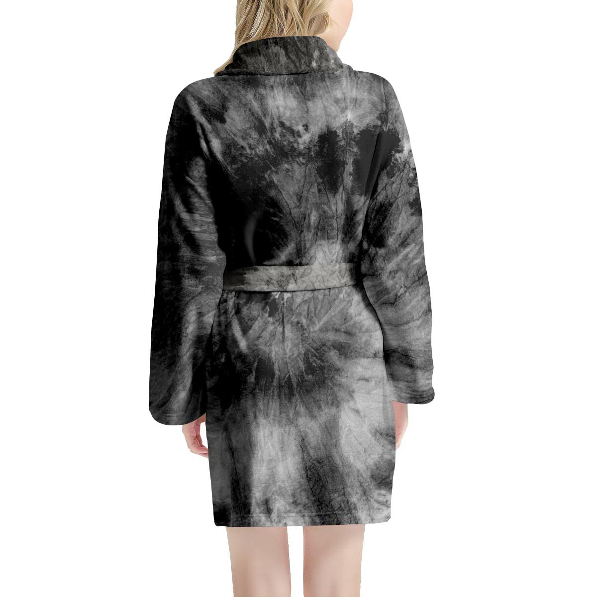 Black Tie Dye Women's Robe-grizzshop