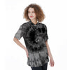 Black Tie Dye Women's Short Sleeve Shirts-grizzshop