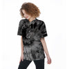 Black Tie Dye Women's Short Sleeve Shirts-grizzshop