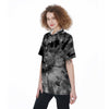 Black Tie Dye Women's Short Sleeve Shirts-grizzshop