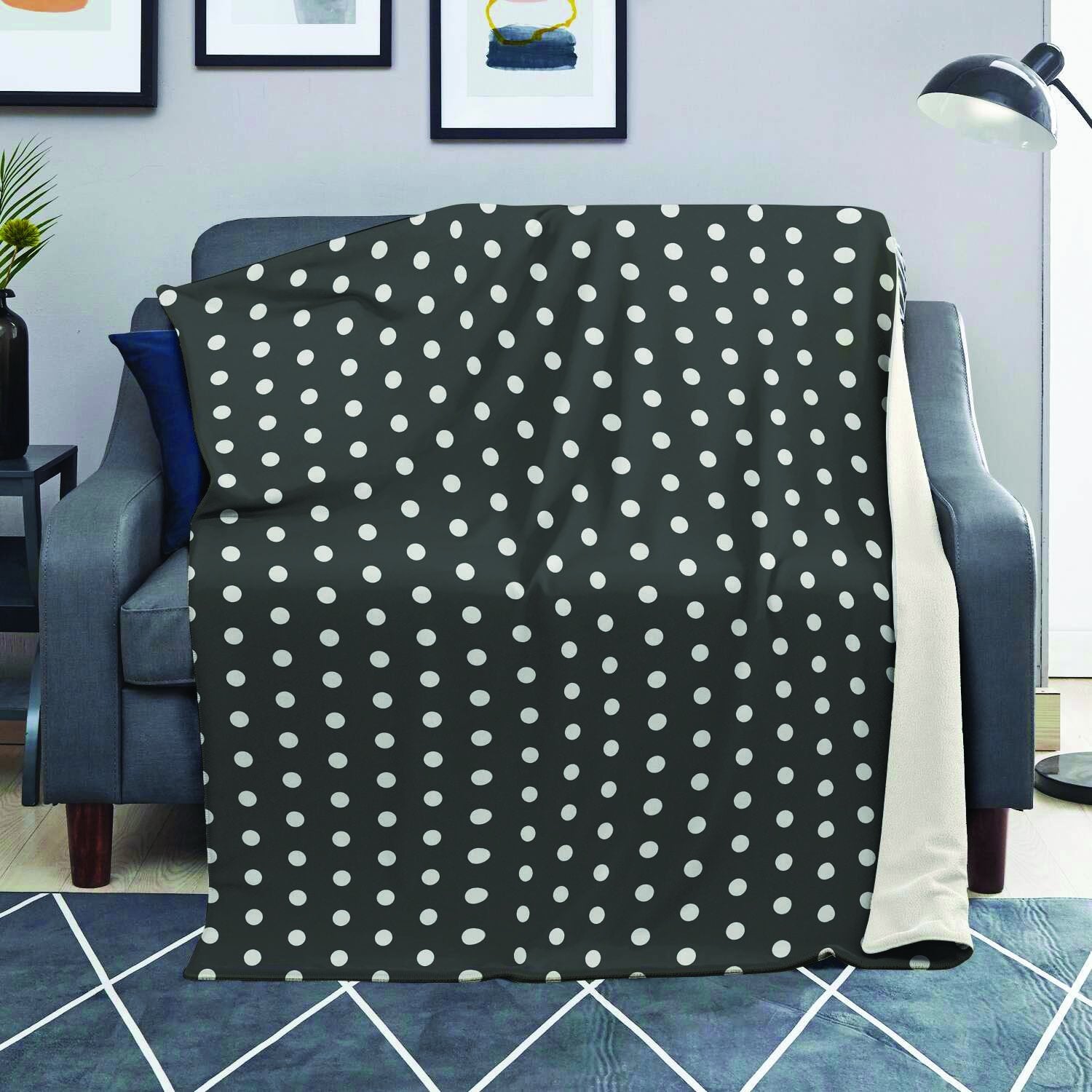 Black Tiny Polka Dot Blanket-grizzshop