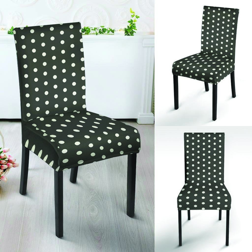 Black Tiny Polka Dot Chair Cover-grizzshop