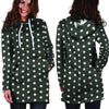 Black Tiny Polka Dot Hoodie Dress-grizzshop