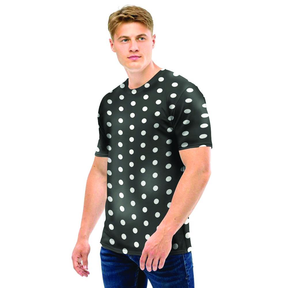 Black Tiny Polka Dot Men T Shirt-grizzshop