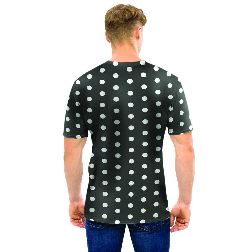 Black Tiny Polka Dot Men T Shirt-grizzshop