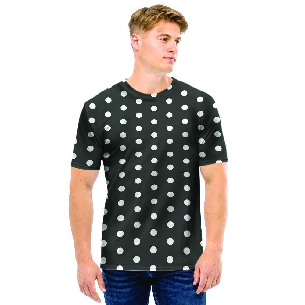 Black Tiny Polka Dot Men T Shirt-grizzshop