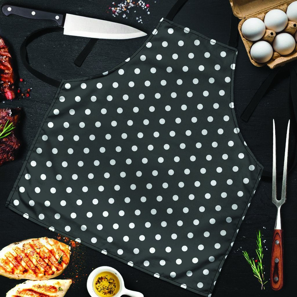 Black Tiny Polka Dot Men's Apron-grizzshop