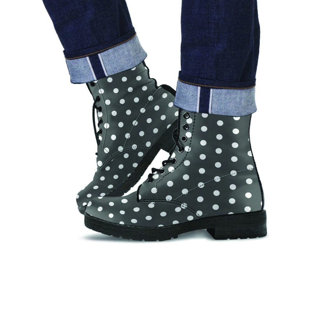 Black Tiny Polka Dot Men's Boots-grizzshop