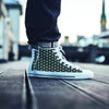 Black Tiny Polka Dot Men's High Top Shoes-grizzshop