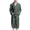 Black Tiny Polka Dot Men's Robe-grizzshop