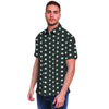 Black Tiny Polka Dot Men's Short Sleeve Shirt-grizzshop