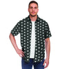 Black Tiny Polka Dot Men's Short Sleeve Shirt-grizzshop