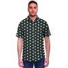 Black Tiny Polka Dot Men's Short Sleeve Shirt-grizzshop