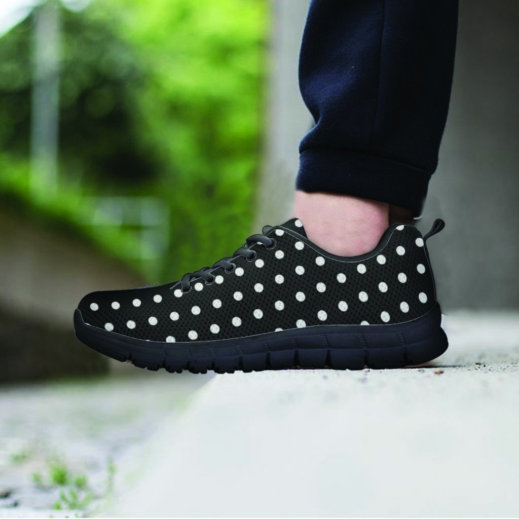 Black Tiny Polka Dot Men's Sneakers-grizzshop