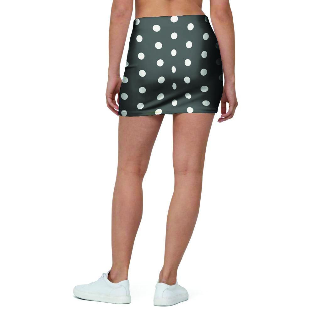 Black Tiny Polka Dot Mini Skirt-grizzshop